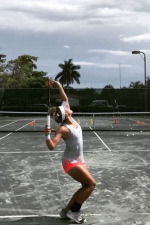 Leolia Jeanjean tennis practice