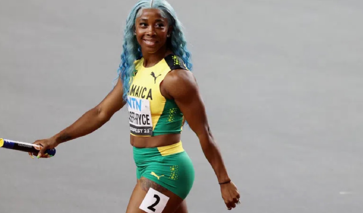 Shelly-Ann Fraser-Pryce running