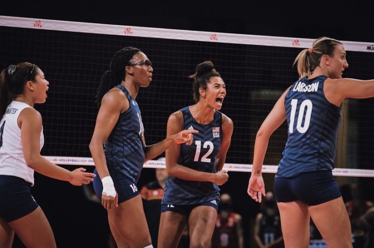 The United States women volleyball team achieved a third win after an ...